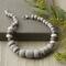 Bold Grey Clay Beaded Necklace